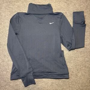 Nike Women’s Long Sleeve Therma-Fit Performance Shirt S Blue/White